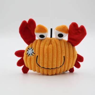 Corduroy deep sea dog toy crab tug of war dog toy