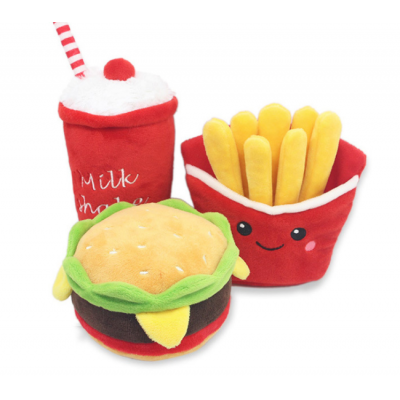 Pet Puppy Chew Fleece Sound Hamburger French Fries Coffee Pet Toys Cachorro Animals Toy New product