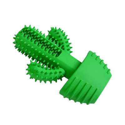 Squeaky toys Dental cleaning Pet toys supplies Cactus Durable Rubber dog chew toothbrush