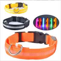 LED Dog Collar, USB Rechargeable Light Up Safety Pet Collar Adjustable Great for Small Medium Large Dogs