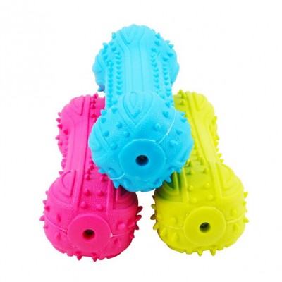 Pet Shop Products Dog Bone Toy High Quality TPR barbell pet toys For Dog Teeth Cleaning Chew Toy